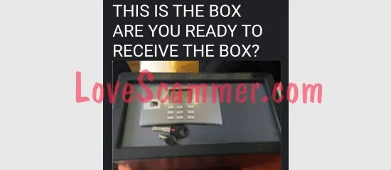 A picture of a money box used for a scam.