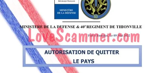 Forged document used by a scammer.