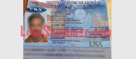 Fałszywy paszport wykorzystany przez miłosnego oszusta.
